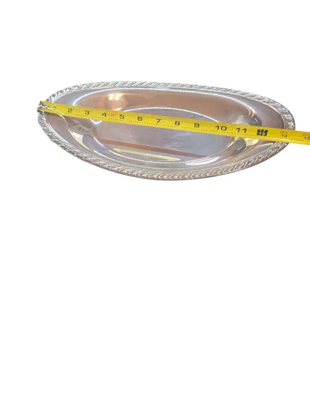 Vintage Oneida Silversmiths Silverplated Holloware USA Oval Serving Dish Bread T
